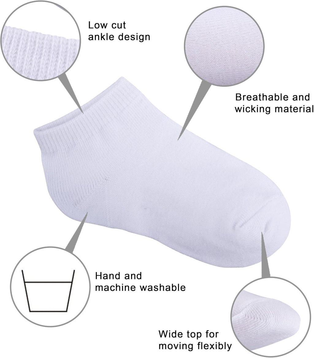 Toddler Socks, 25 Pairs Kids Baby Low Cut Half Cushion Ankle Socks for Toddler Boys Girls 0-10 Years Old