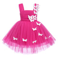 Toddler Baby Girls Birthday Party Dress Butterfly Embroidery Princess Tulle Tutu Wedding Pageant Evening Prom Ball Gown 3-4 Years Hot Pink Butterfly