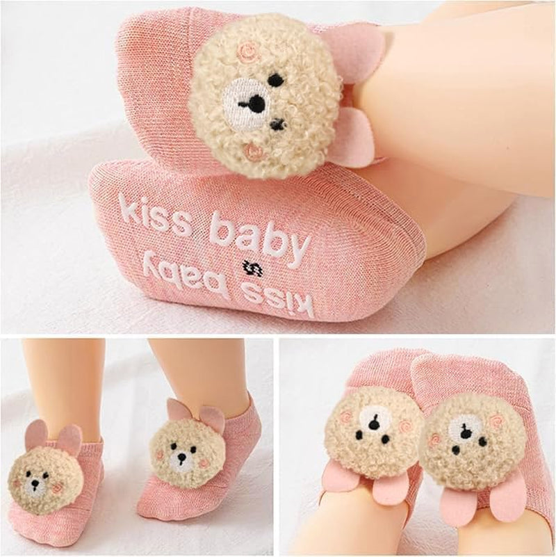 Baby Girl Socks,Non-Slip Grips for Babies Toddler Princess Girls Low Cut Ankle Socks 0-6 Months