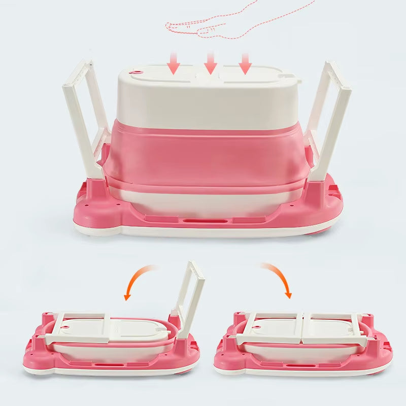 Baby Shower Portable Silicone Children Bathtub Accessories Baby Folding Anti-Skid Bathtub Swimming Pool Newborn Baby Products