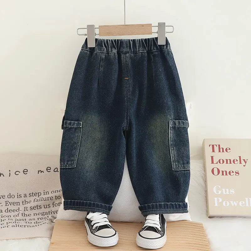 Spring Autumn Children Clothes Kids Boys Girls Cartoon Denim Pants Overalls Infant Outfit Kids Giraffe Fashion Toddler Casual