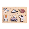 Baby Wooden Jigsaw Puzzle Building Blocks Montessori Educational Toy Cartoon Forest Marine Animal Astronaut Puzzle Gift for Baby