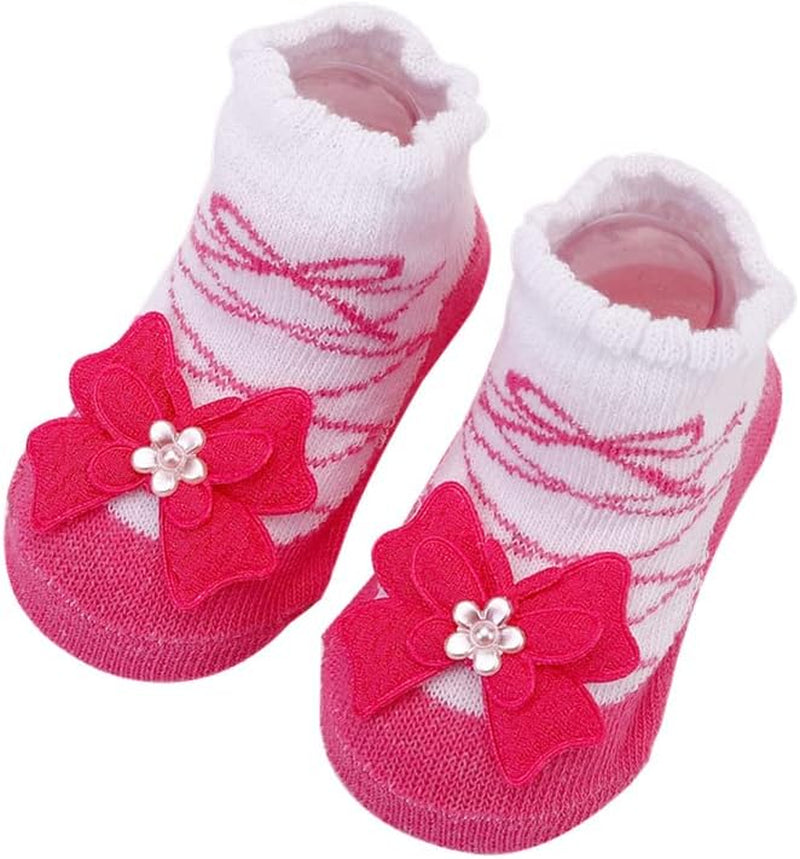 Newborn Baby-Girls Socks and Bow Infant Toddler Ankle Socks