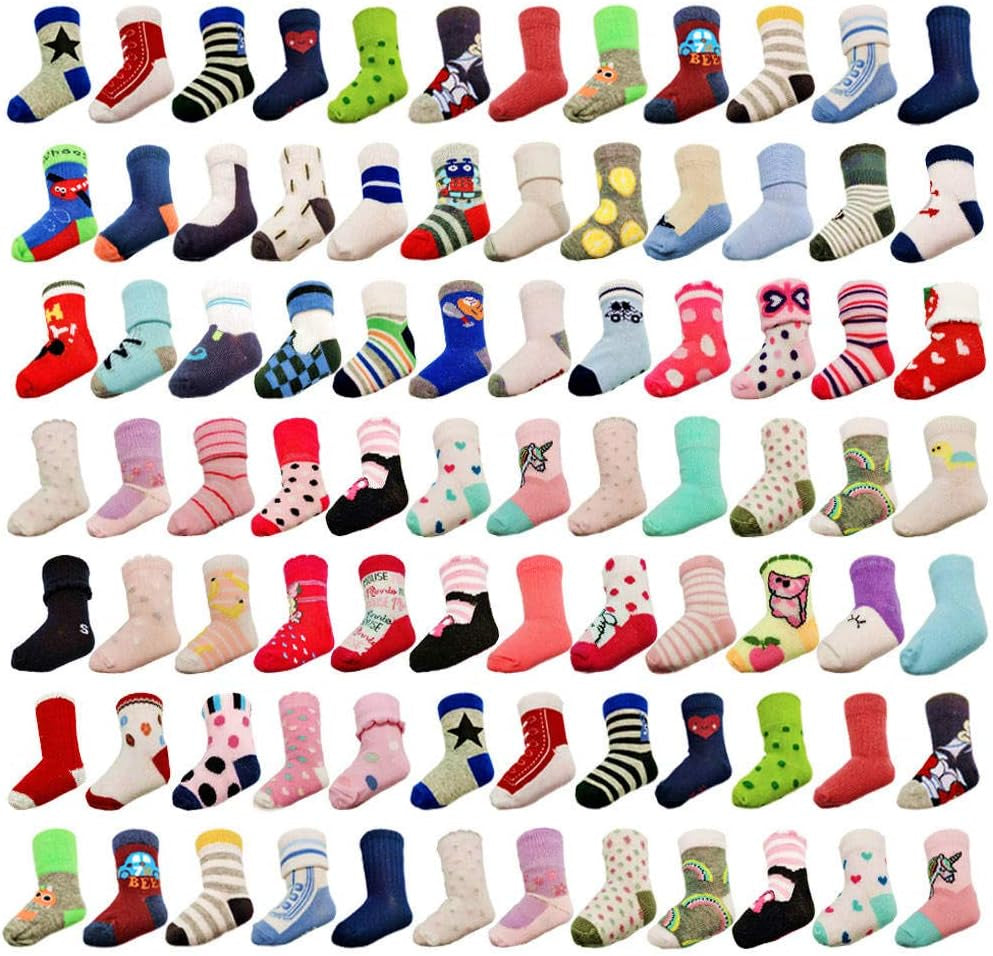 20 Pairs Baby Boy Girl Socks Wholesale Cotton Socks Bundle (Pattern at Random)