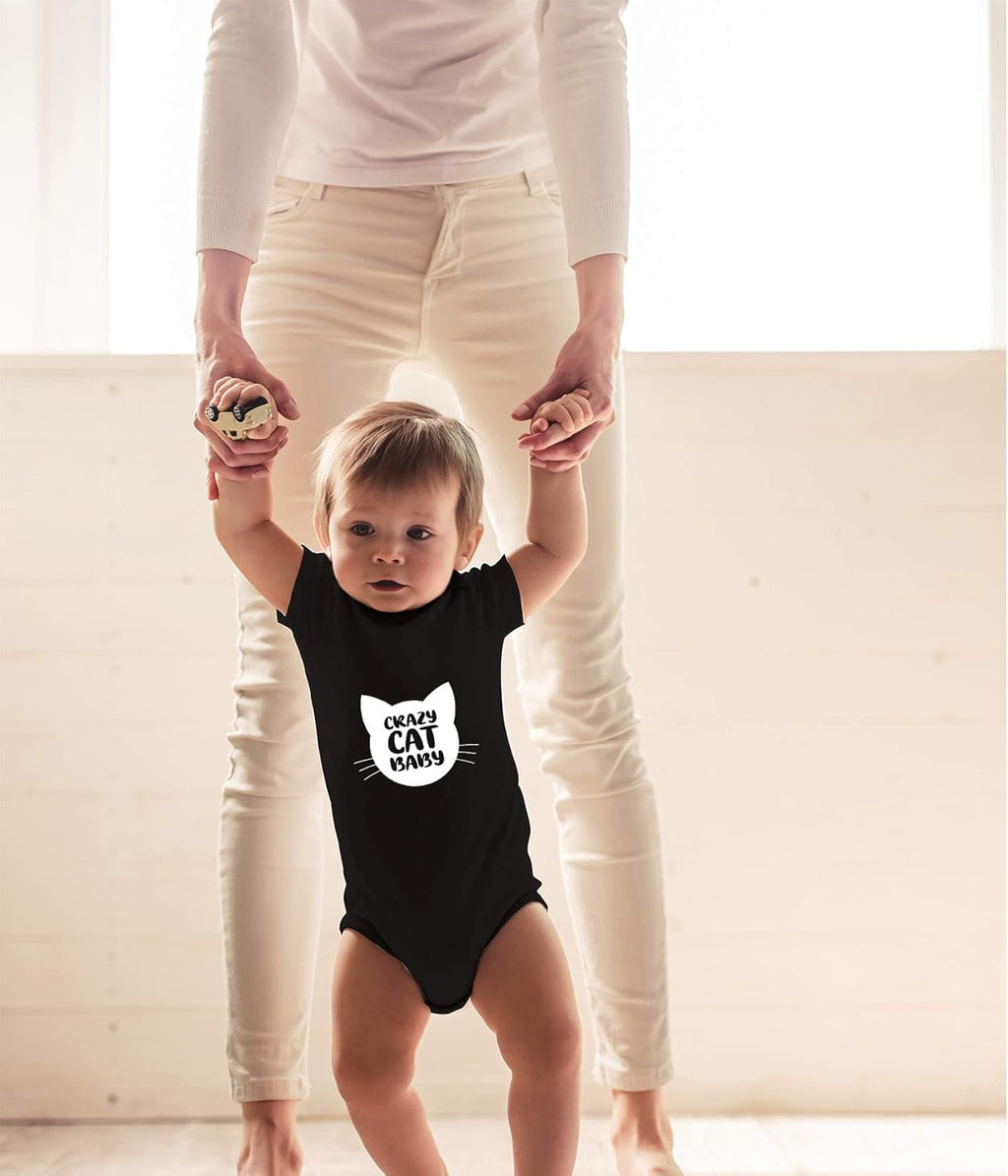 Crazy Cat Baby Bodysuit - Funny Infant Outfit Boy Girl Adorable Unisex Romper Clothing