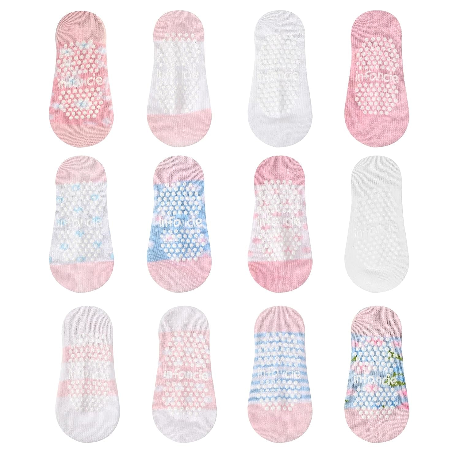 Baby Socks Cotton for Girls 12 Pairs – Soft and Comfortable Baby Girl Socks 0-6 Months, Adorable Sock Shoes for Baby Girl, Gift for Newborns