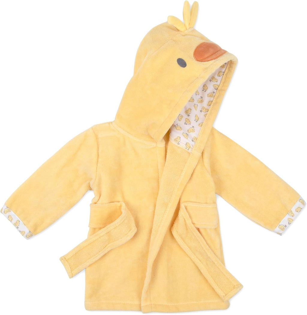 Unisex Baby Plush Animal Face Bathrobe Hooded with Tie Closure for Newborns and Infants 0-9 Months