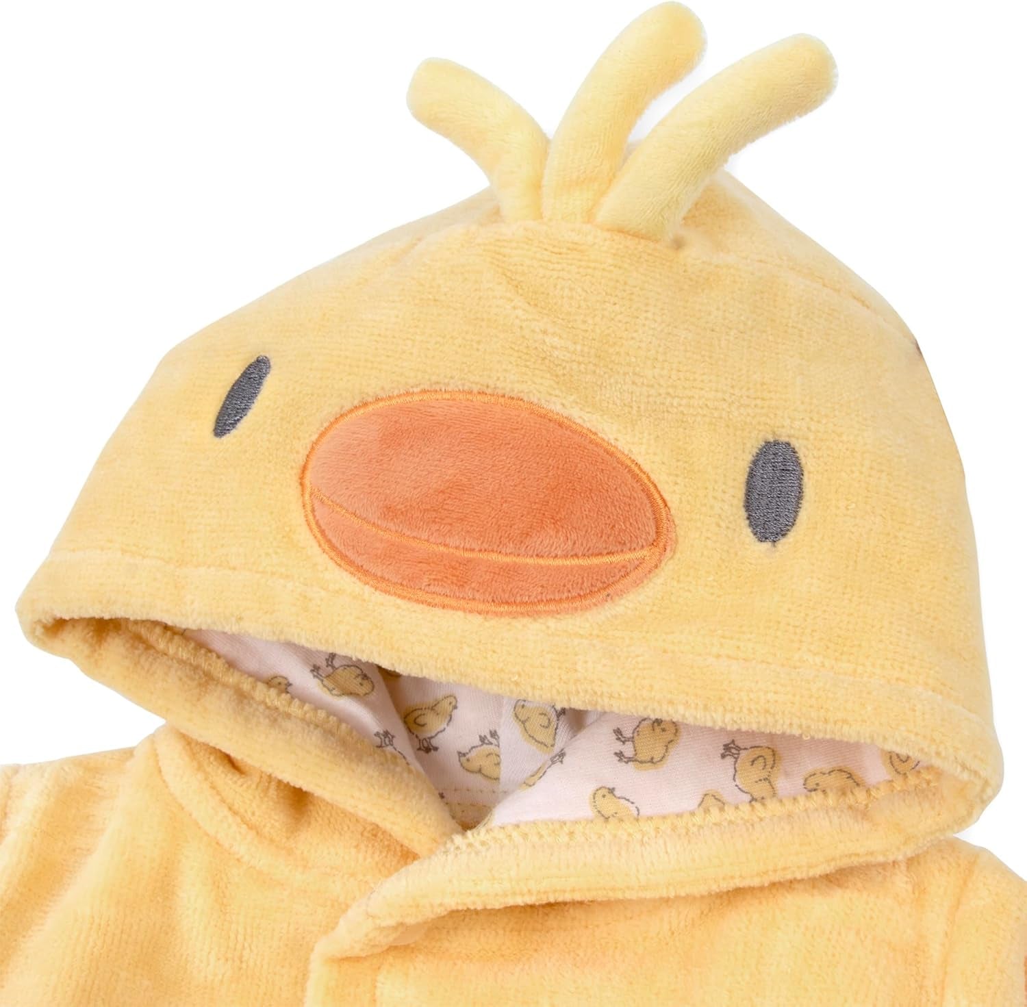 Unisex Baby Plush Animal Face Bathrobe Hooded with Tie Closure for Newborns and Infants 0-9 Months