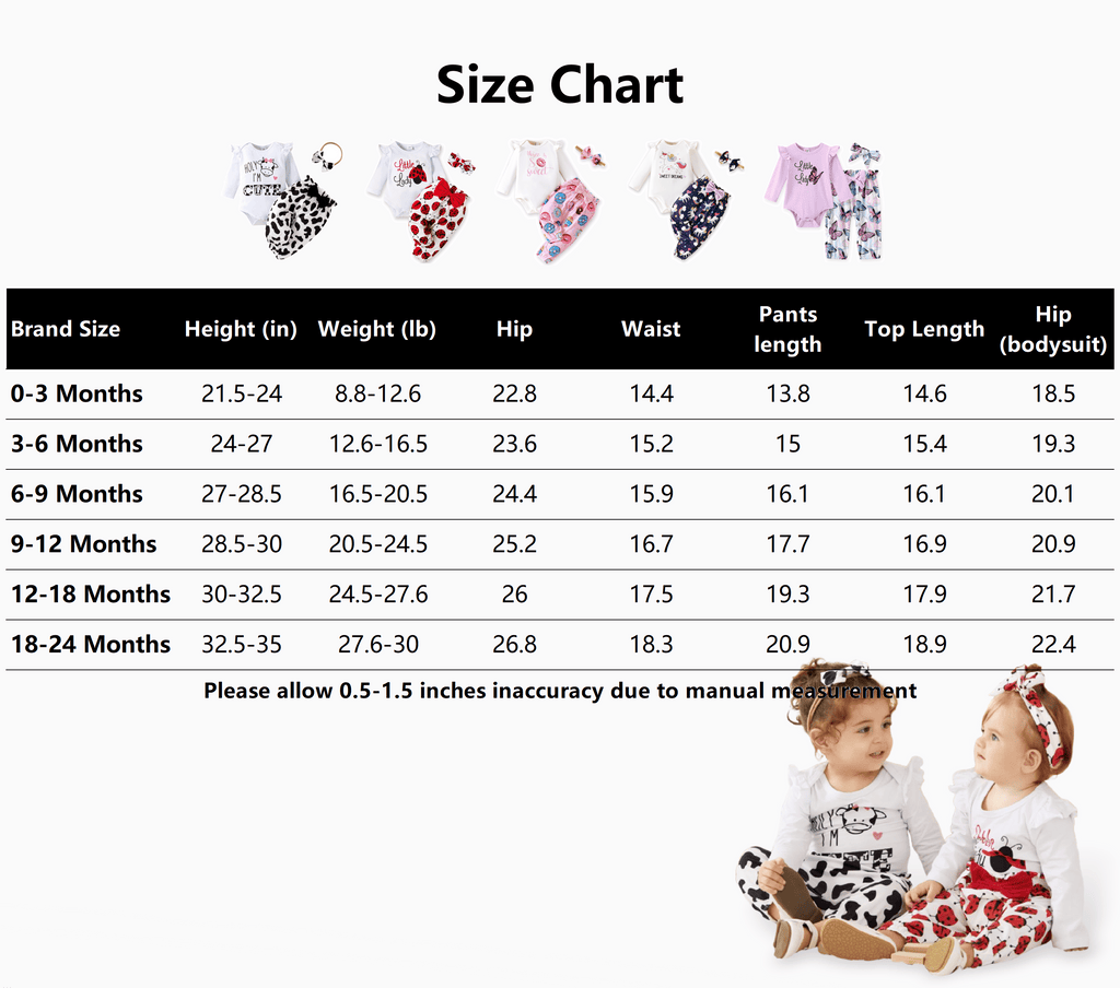 Baby Girl Outfit Sets 3Pcs Long Sleeve Romper and Bowknot Trousers Set,Fall Clothes Newborn Outfit,0-18 Month