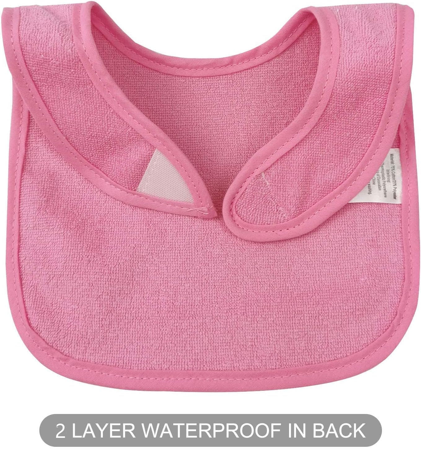 Waterproof Baby Bibs for Girls, Boy, Unisex Drool Bib Cotton Solid Knit Infant Feeding Bibs