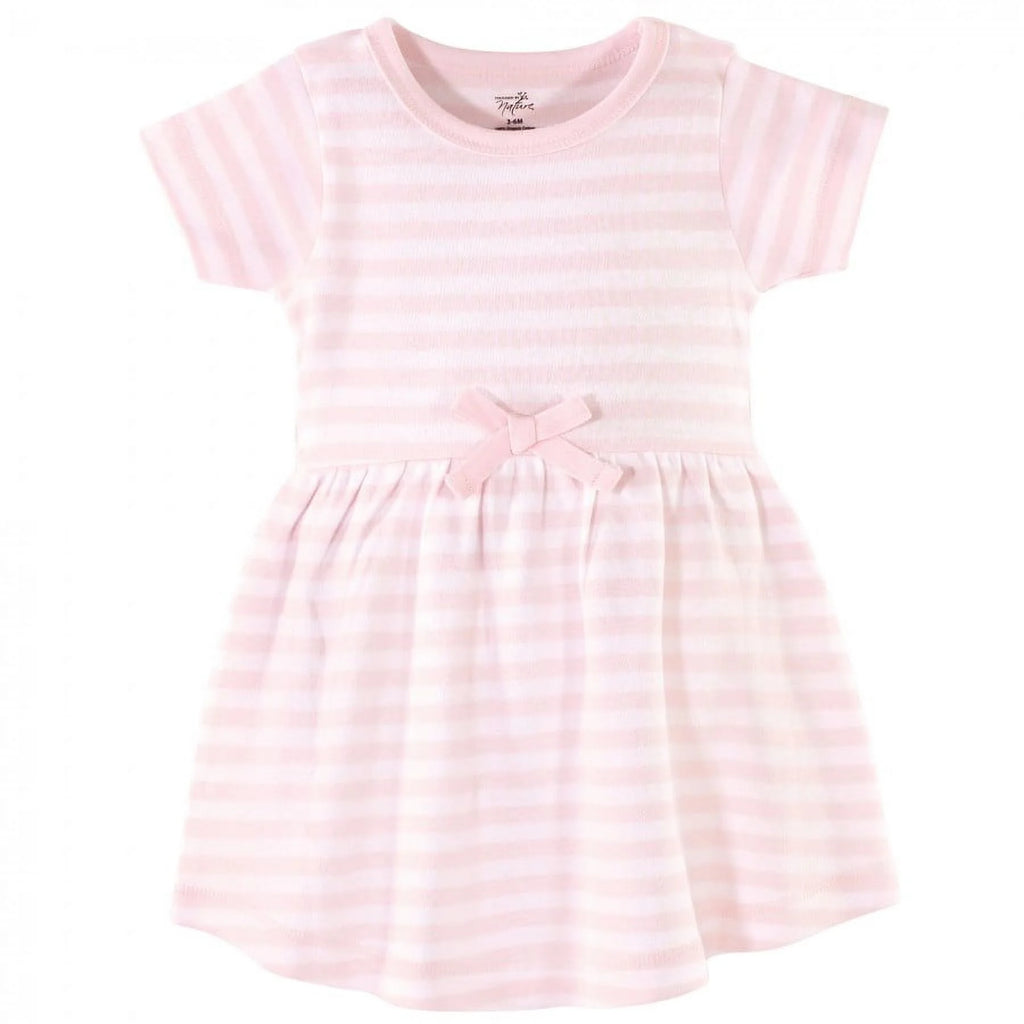 Baby and Toddler Girl Organic Cotton Short-Sleeve Dresses 2Pk, Wild Flowers, 3 Toddler