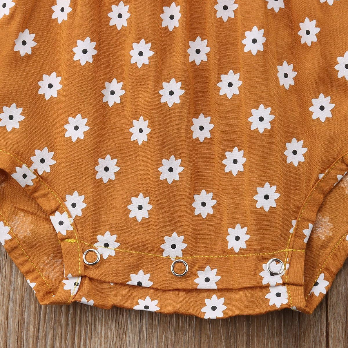 Toddler Baby Girls Sleeveless Romper Jumpsuit off Shoulder Bowknot-Front Floral Print Bodysuit Clothes Outfits