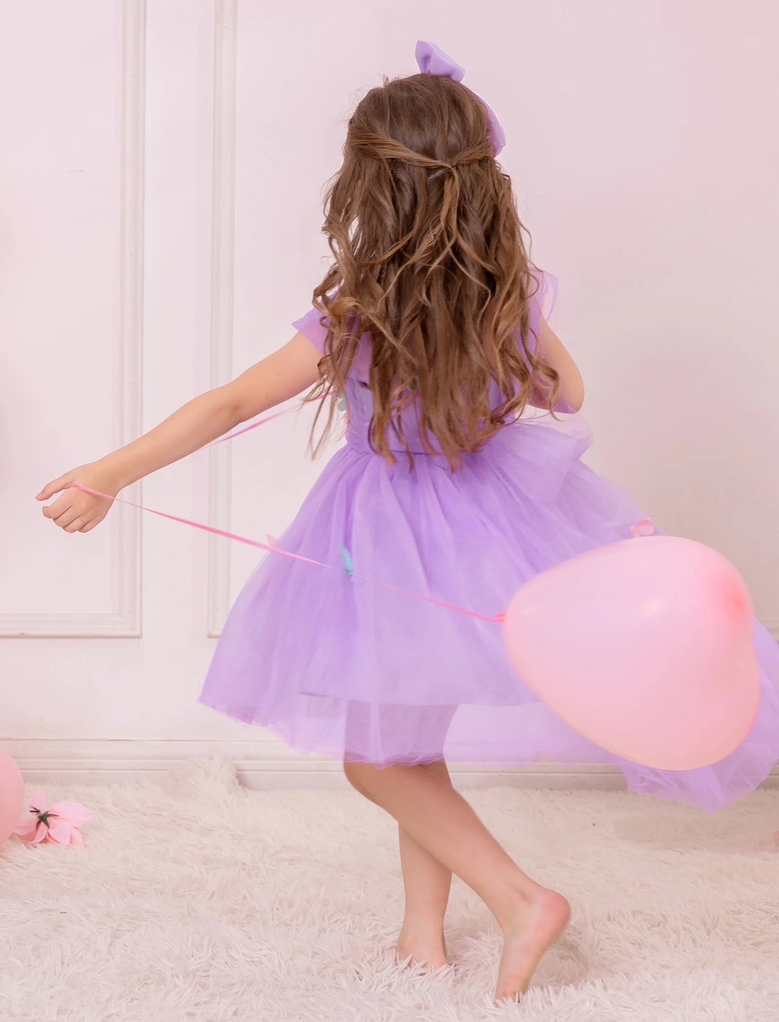 Toddler Baby Girls Birthday Party Dress Butterfly Embroidery Princess Tulle Tutu Wedding Pageant Evening Prom Ball Gown 2-3 Years Purple Butterfly
