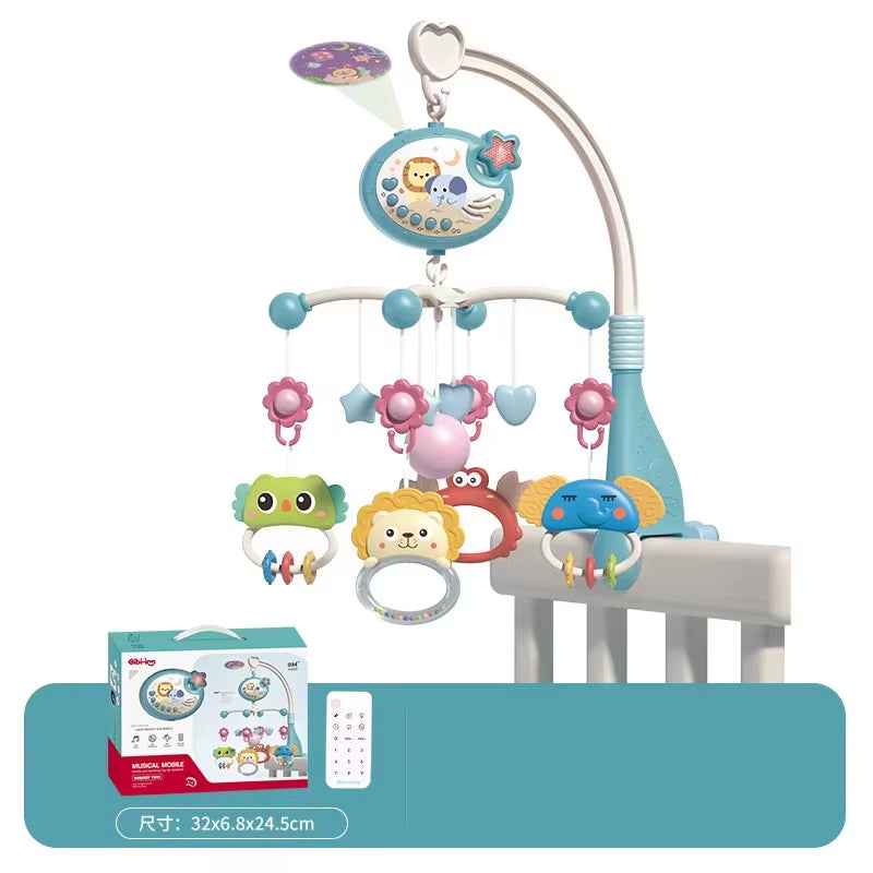 Baby Crib Mobile with Lights Music Projection for Infants 0-6 Months Remote Control Crib Toys for Newborn Baby Mobile for Crib