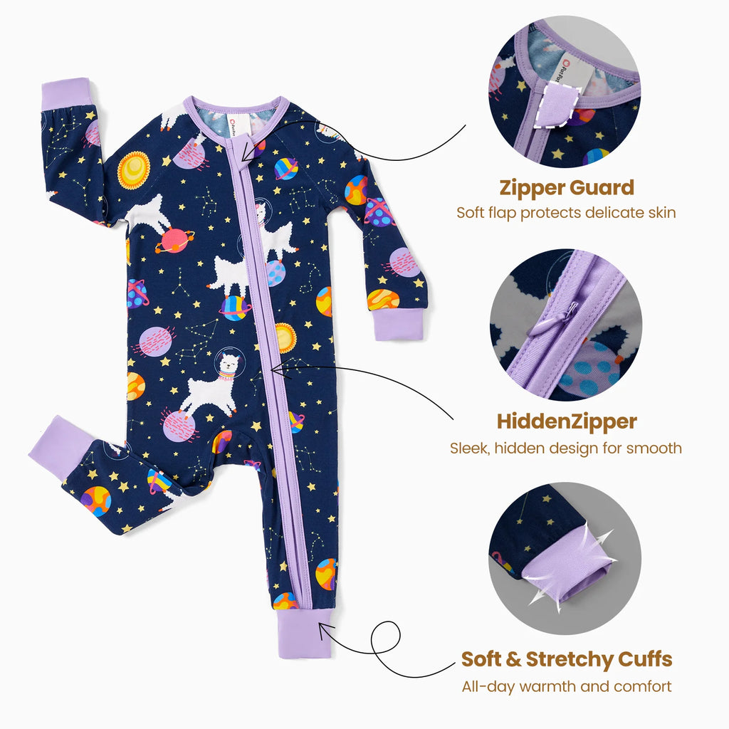 Pijamas De Bebé De Viscosa De Bambú, Ajustados, Sin Pies, Con Zíper, Para Dormir Y Jugar, Para Recién Nacida, Paquete De 2, De 3 a 6 Meses.