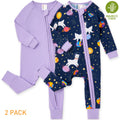 Pijamas De Bebé De Viscosa De Bambú, Ajustados, Sin Pies, Con Zíper, Para Dormir Y Jugar, Para Recién Nacida, Paquete De 2, De 3 a 6 Meses.