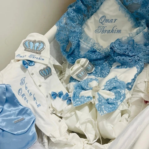 5Pcs Newborn Baby Boy Outfits Kids Clothing Real Cotton Infant0 Products Shirt Pants Mittens Receiving Blanket