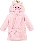 Unisex Baby Plush Animal Face Bathrobe, Pig, 0-9 Months