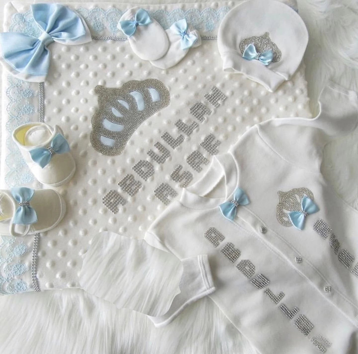 5Pcs Newborn Baby Boy Outfits Kids Clothing Real Cotton Infant0 Products Shirt Pants Mittens Receiving Blanket