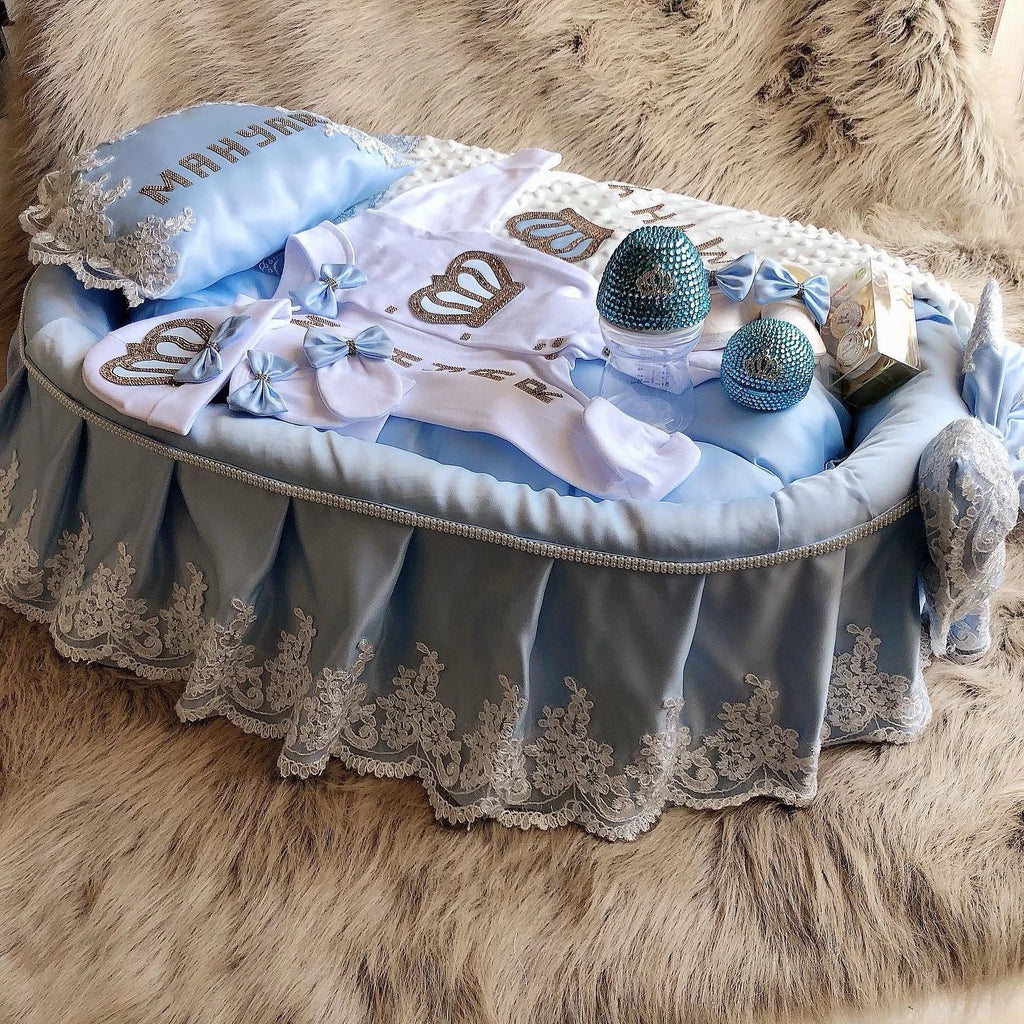 5Pcs Newborn Baby Boy Outfits Kids Clothing Real Cotton Infant0 Products Shirt Pants Mittens Receiving Blanket