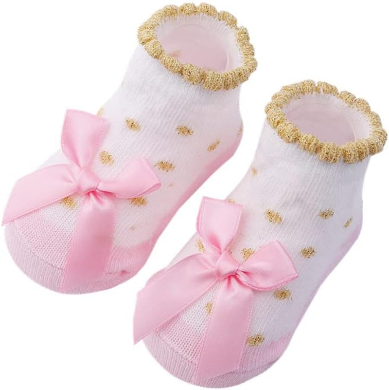 Newborn Baby-Girls Socks and Bow Infant Toddler Ankle Socks
