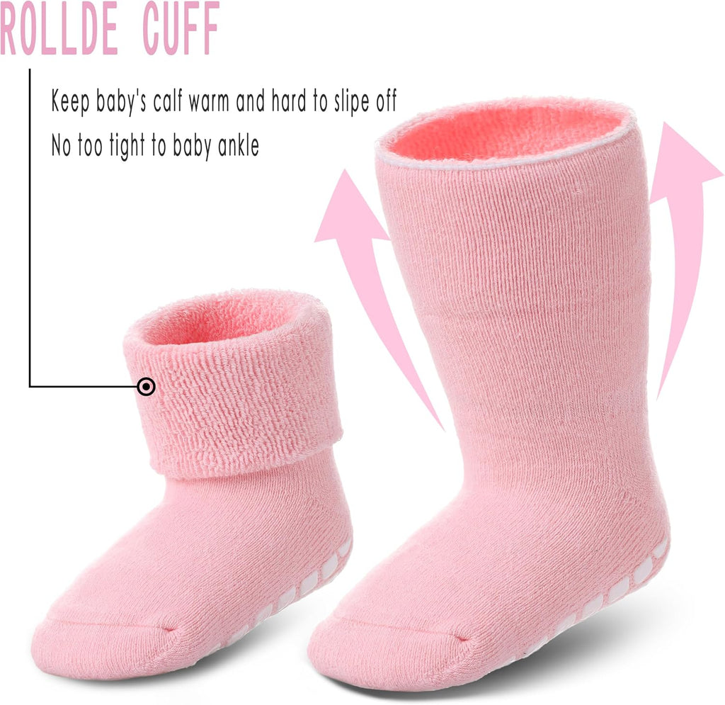 Baby Non Slip with Grips Socks Infants Toddlers Kids Boys Girls Thick Winter Warm Cotton Gifts Socks