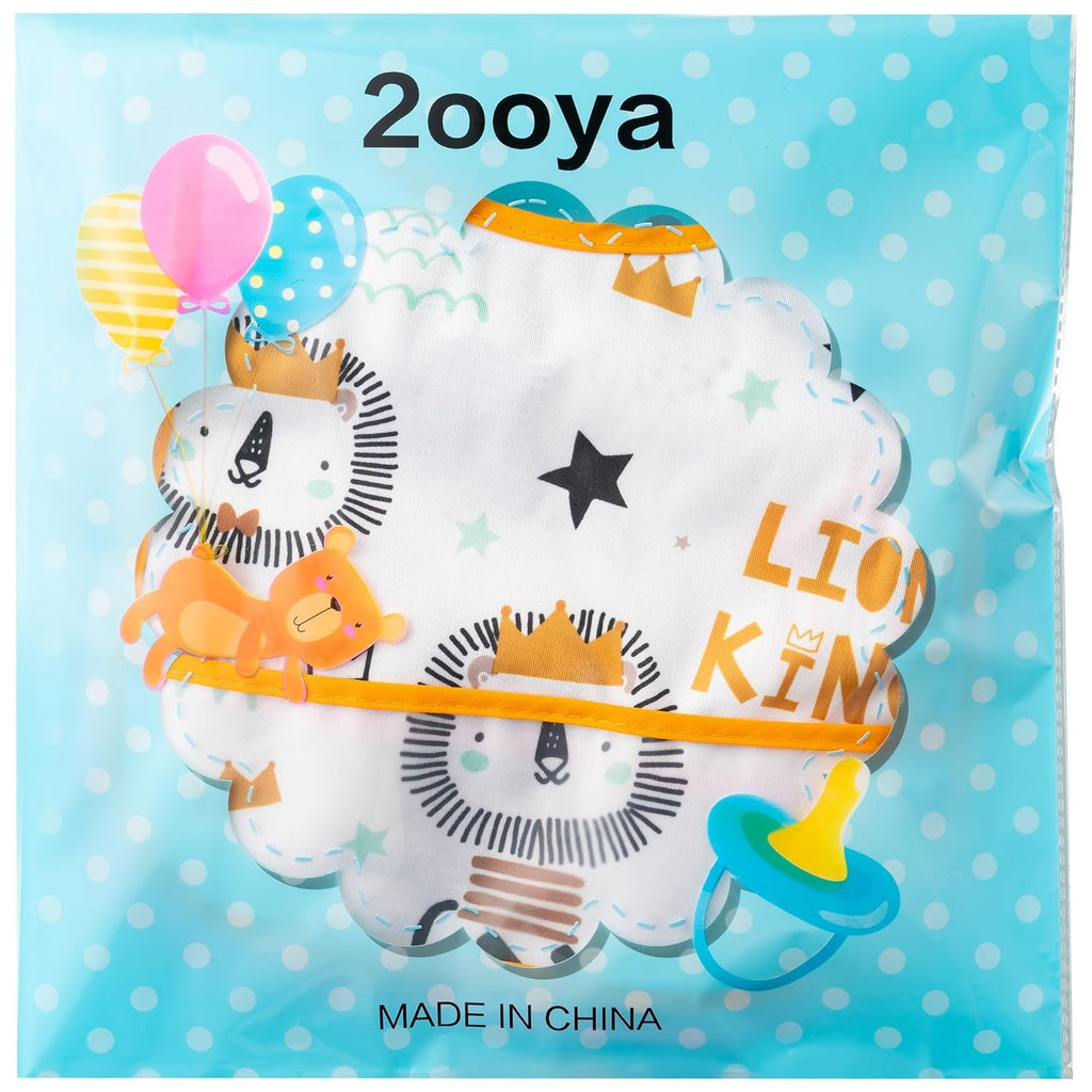 6Pcs Waterproof Toddler Bibs Baby Feeding Bib Set with Crumb Catcher Pocket, Adjustable Infant Baby Teething Bib, Babies Sleeveless Animals Food Bibs Keepsake Gift for Baby Shower, 6-24 Months