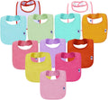 Waterproof Baby Bibs for Girls, Boy, Unisex Drool Bib Cotton Solid Knit Infant Feeding Bibs