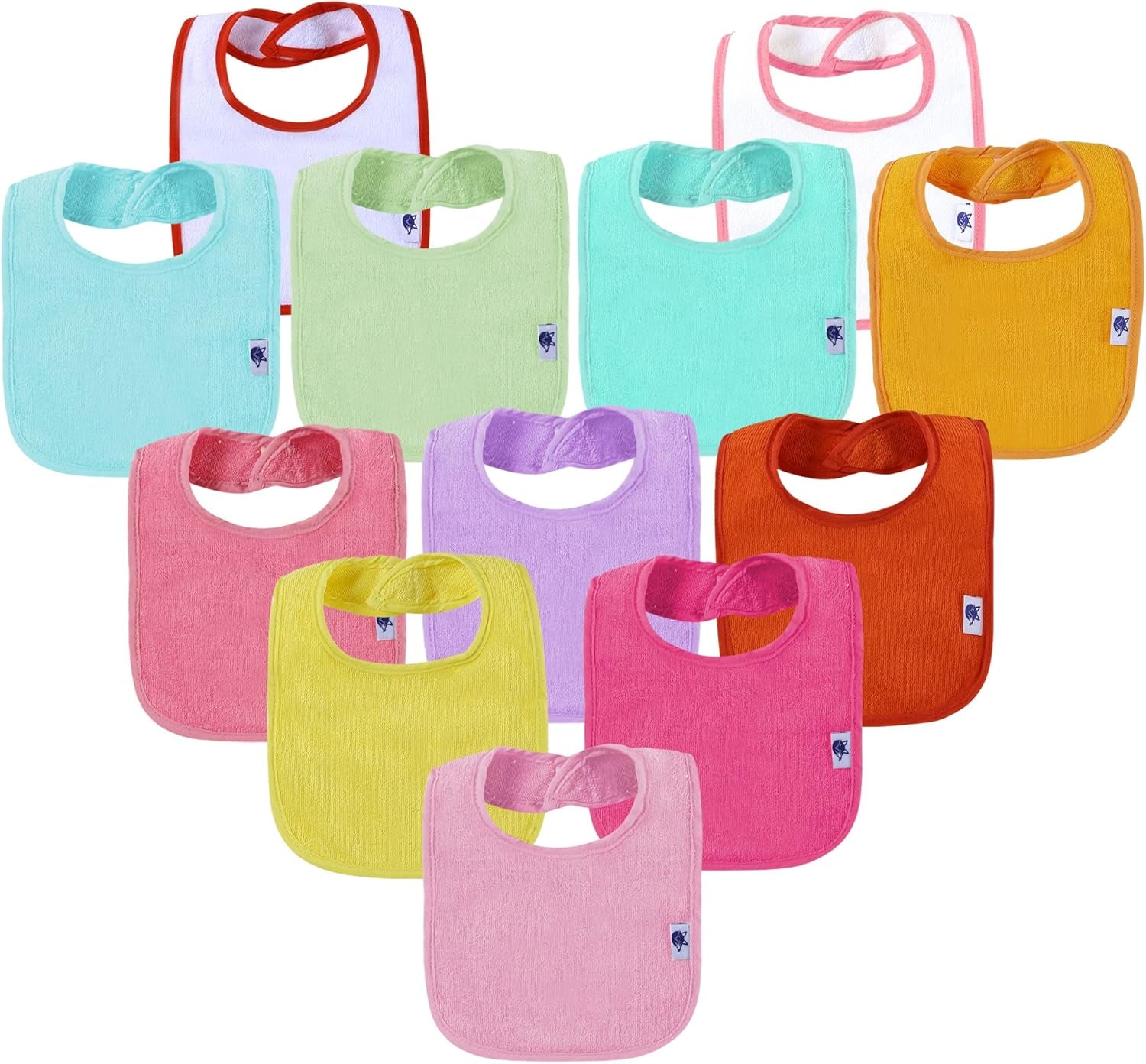 Waterproof Baby Bibs for Girls, Boy, Unisex Drool Bib Cotton Solid Knit Infant Feeding Bibs
