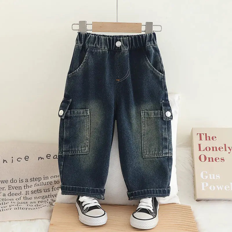 Spring Autumn Children Clothes Kids Boys Girls Cartoon Denim Pants Overalls Infant Outfit Kids Giraffe Fashion Toddler Casual