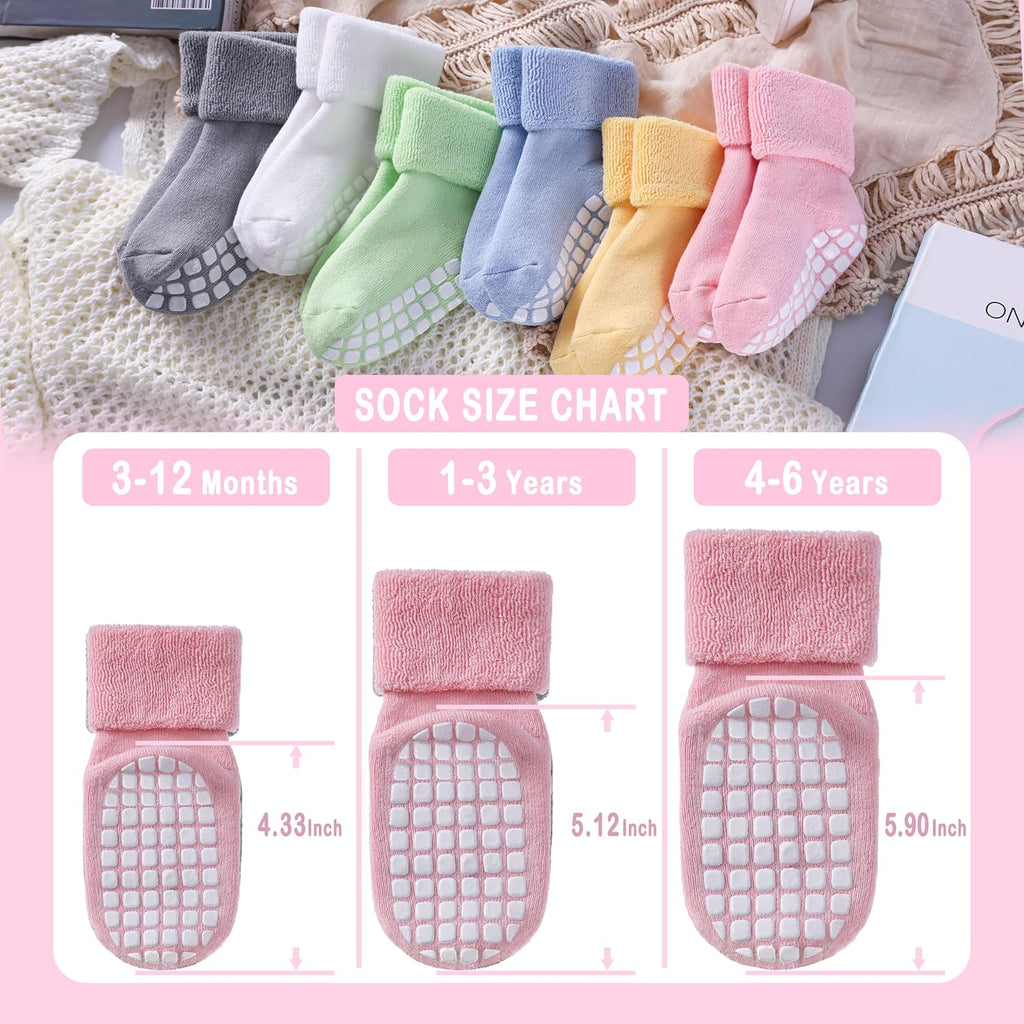 Baby Non Slip with Grips Socks Infants Toddlers Kids Boys Girls Thick Winter Warm Cotton Gifts Socks