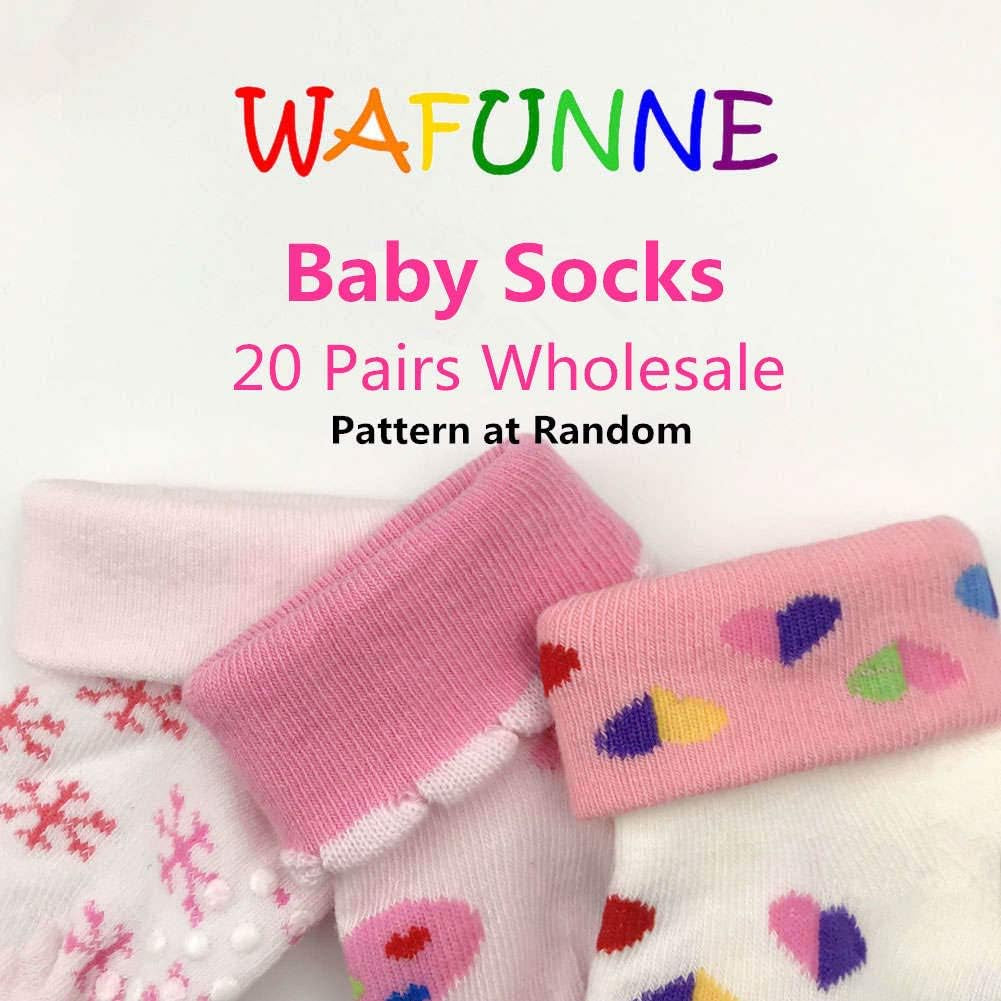 20 Pairs Baby Socks Wholesale for Infant Toddler Kids Children (Pattern at Random)