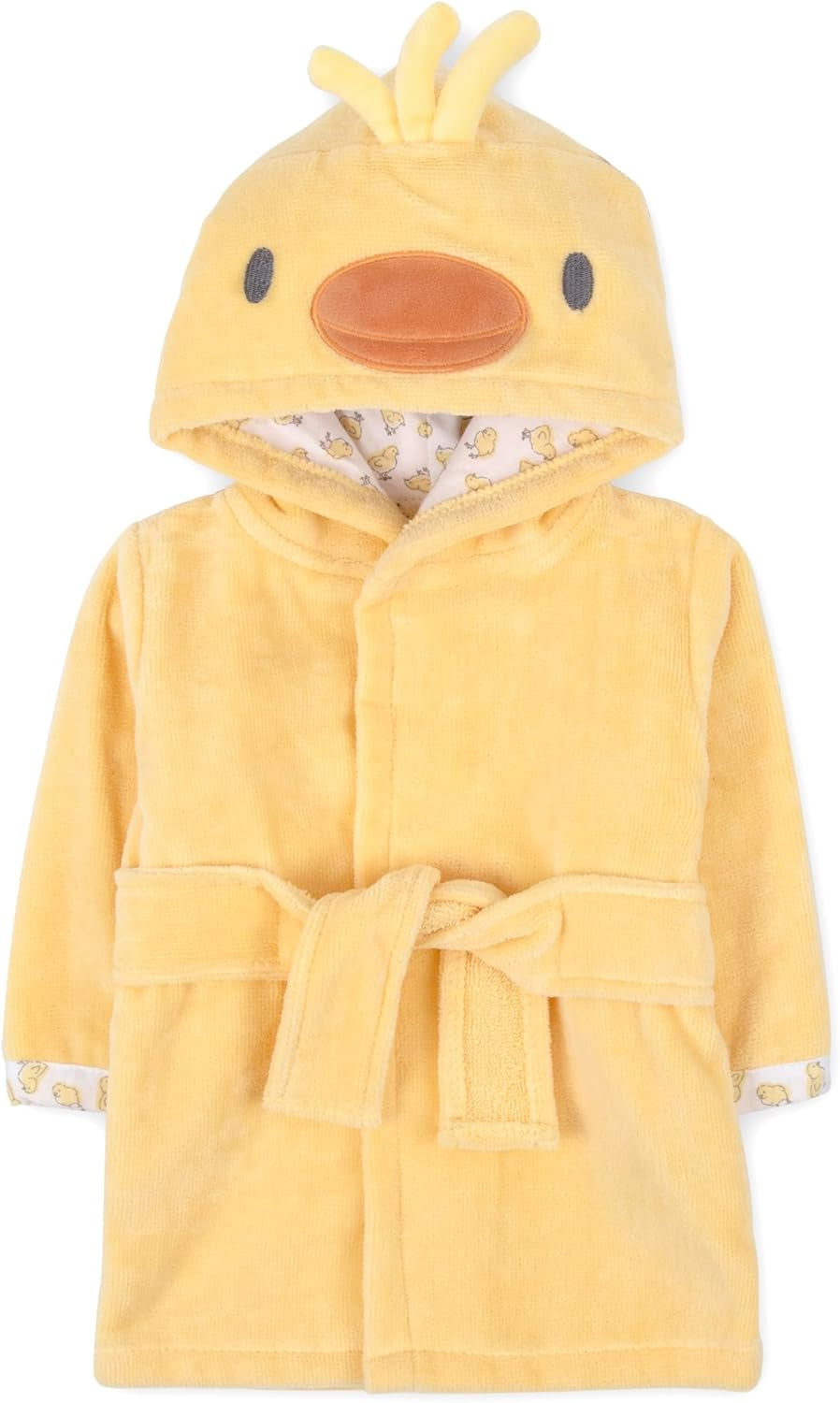 Unisex Baby Plush Animal Face Bathrobe Hooded with Tie Closure for Newborns and Infants 0-9 Months