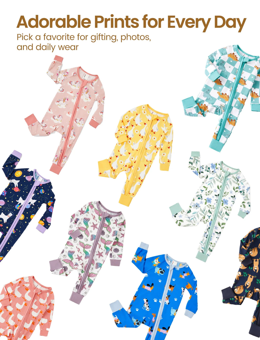 Pijamas De Bebé De Viscosa De Bambú, Ajustados, Sin Pies, Con Zíper, Para Dormir Y Jugar, Para Recién Nacida, Paquete De 2, De 3 a 6 Meses.