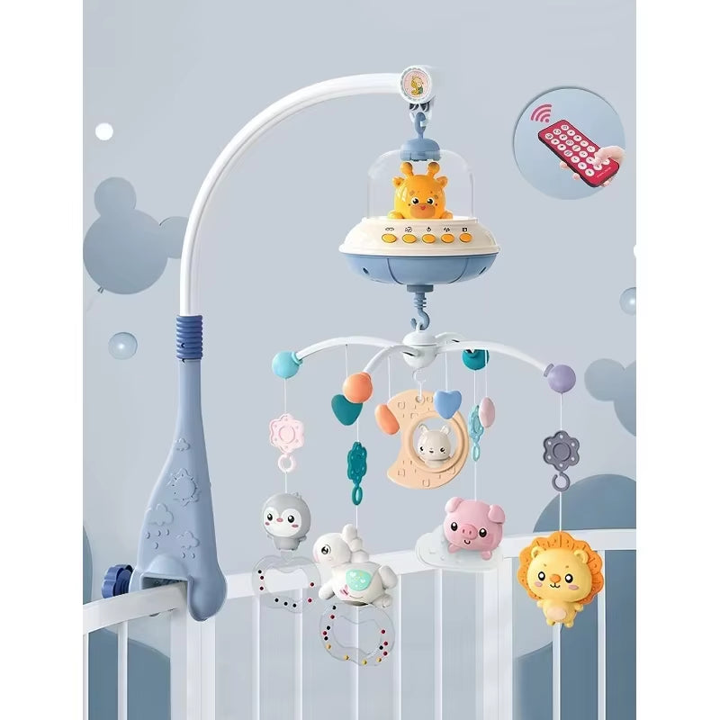 Baby Crib Mobile with Lights Music Projection for Infants 0-6 Months Remote Control Crib Toys for Newborn Baby Mobile for Crib