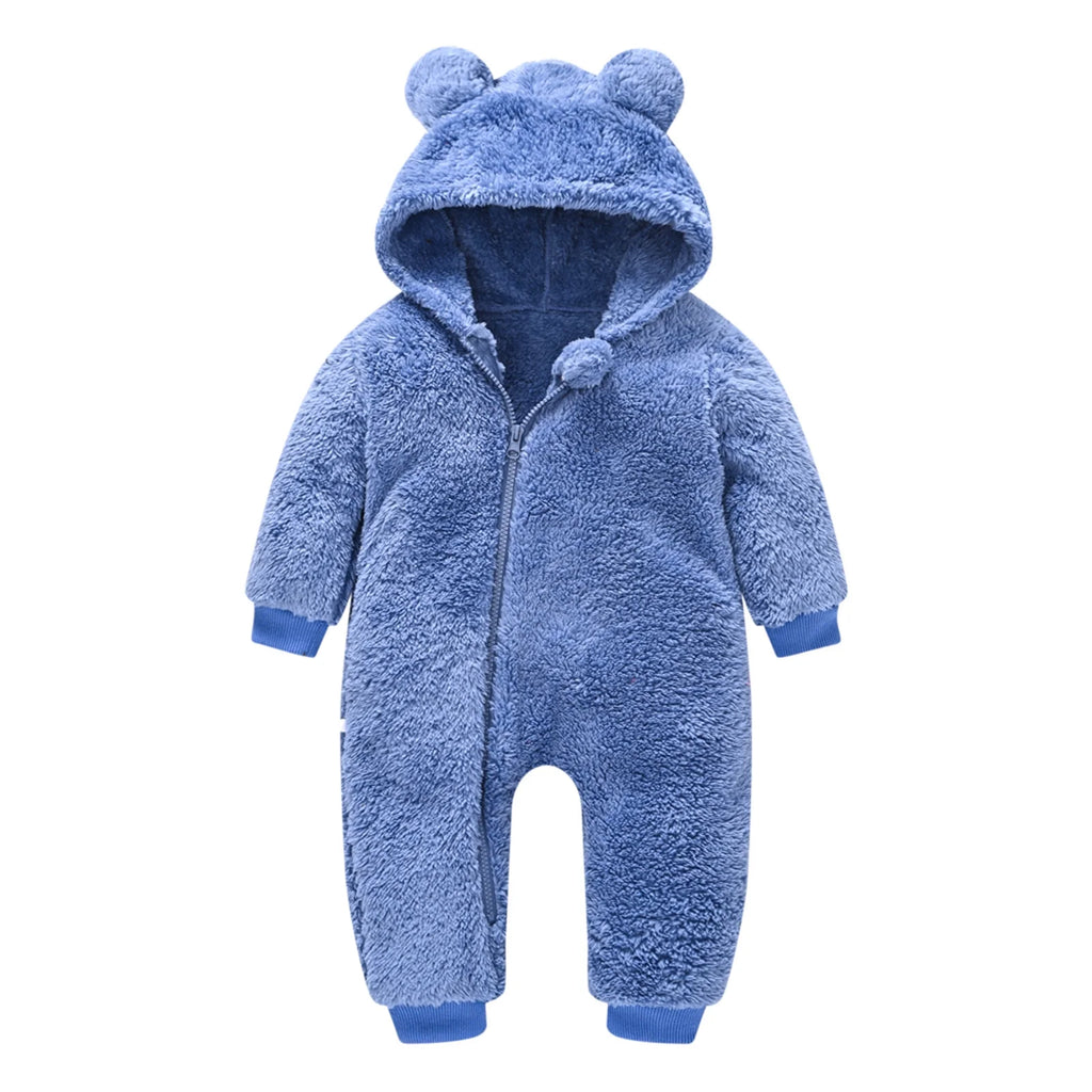 Baby Girls Boys Bear Warm Thick Snowsuit Hooded Coat Jumpsuit Warm Outwear for 18-24 Months