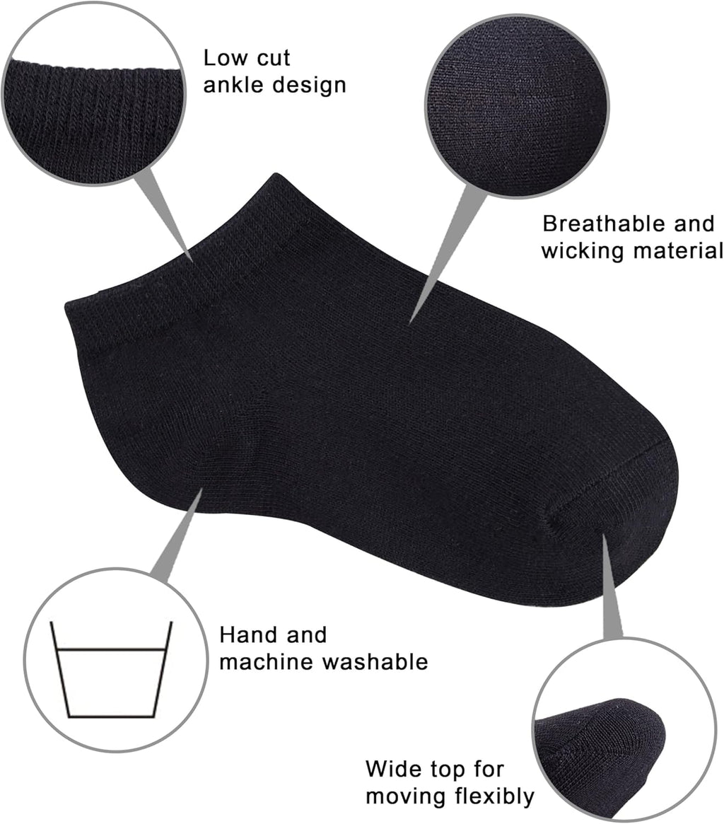 Toddler Socks, 25 Pairs Kids Baby Low Cut Half Cushion Ankle Socks for Toddler Boys Girls 0-10 Years Old