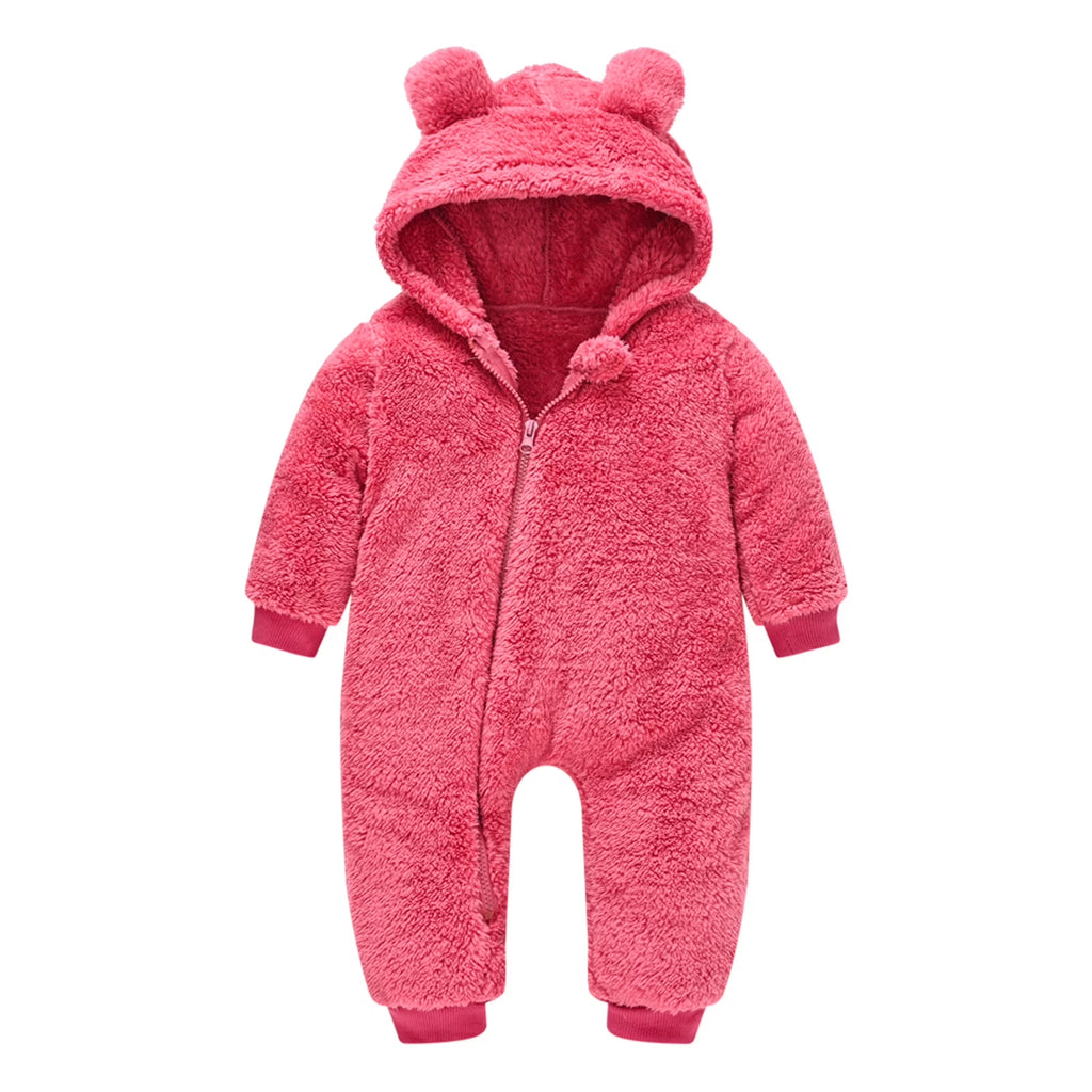 Baby Girls Boys Bear Warm Thick Snowsuit Hooded Coat Jumpsuit Warm Outwear for 18-24 Months