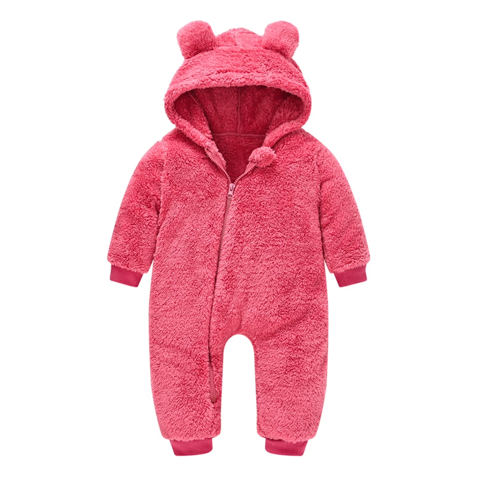 Baby Girls Boys Bear Warm Thick Snowsuit Hooded Coat Jumpsuit Warm Outwear for 18-24 Months