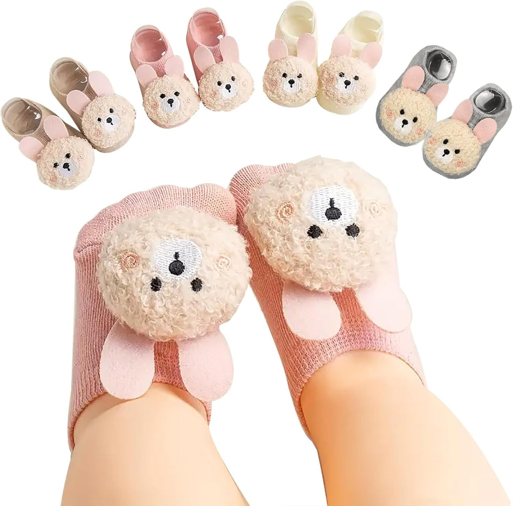 Baby Girl Socks,Non-Slip Grips for Babies Toddler Princess Girls Low Cut Ankle Socks 0-6 Months