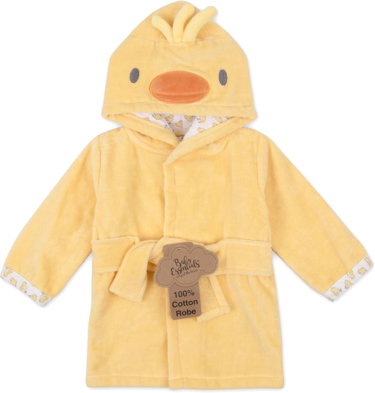 Unisex Baby Plush Animal Face Bathrobe Hooded with Tie Closure for Newborns and Infants 0-9 Months
