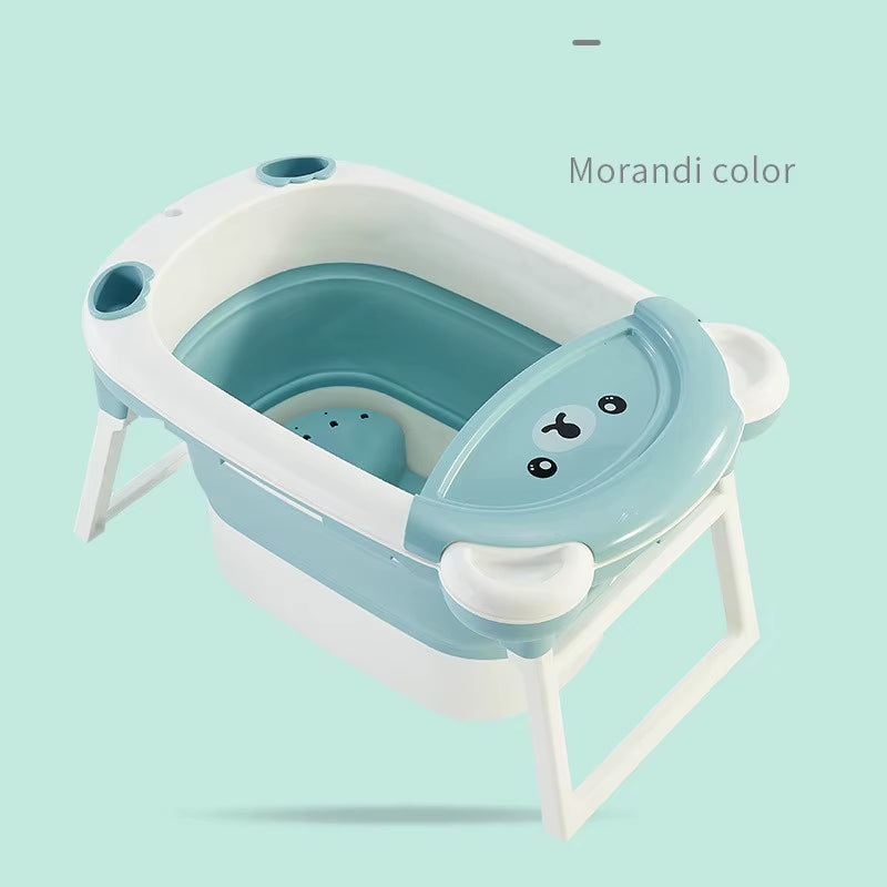 Baby Shower Portable Silicone Children Bathtub Accessories Baby Folding Anti-Skid Bathtub Swimming Pool Newborn Baby Products