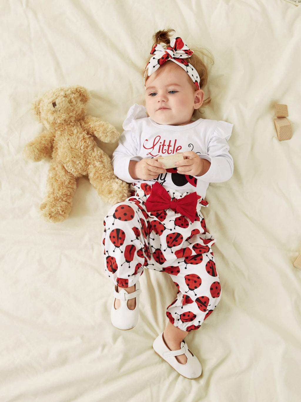 Baby Girl Outfit Sets 3Pcs Long Sleeve Romper and Bowknot Trousers Set,Fall Clothes Newborn Outfit,0-18 Month