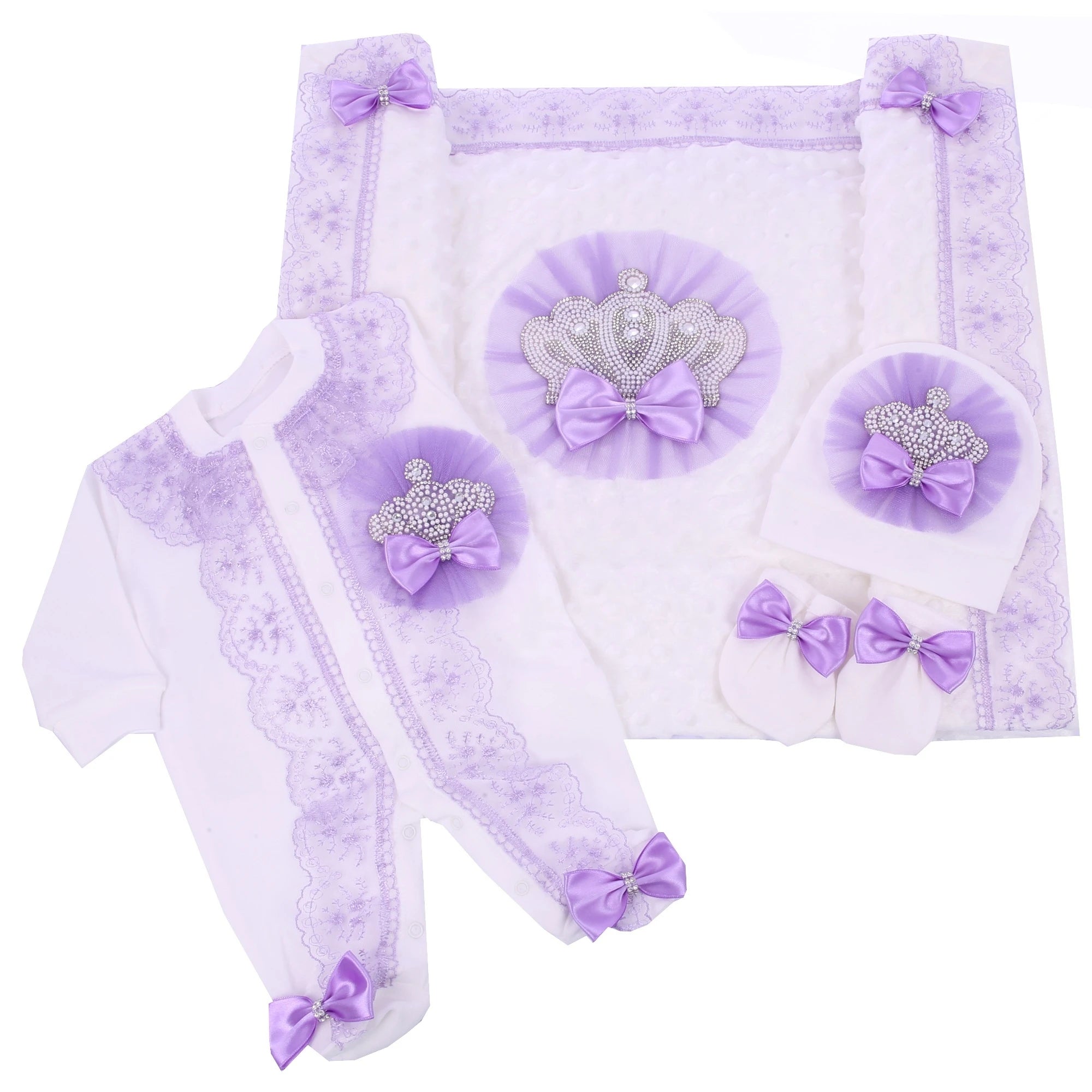 5Pcs Newborn Baby Boy Outfits Kids Clothing Real Cotton Infant0 Products Shirt Pants Mittens Receiving Blanket