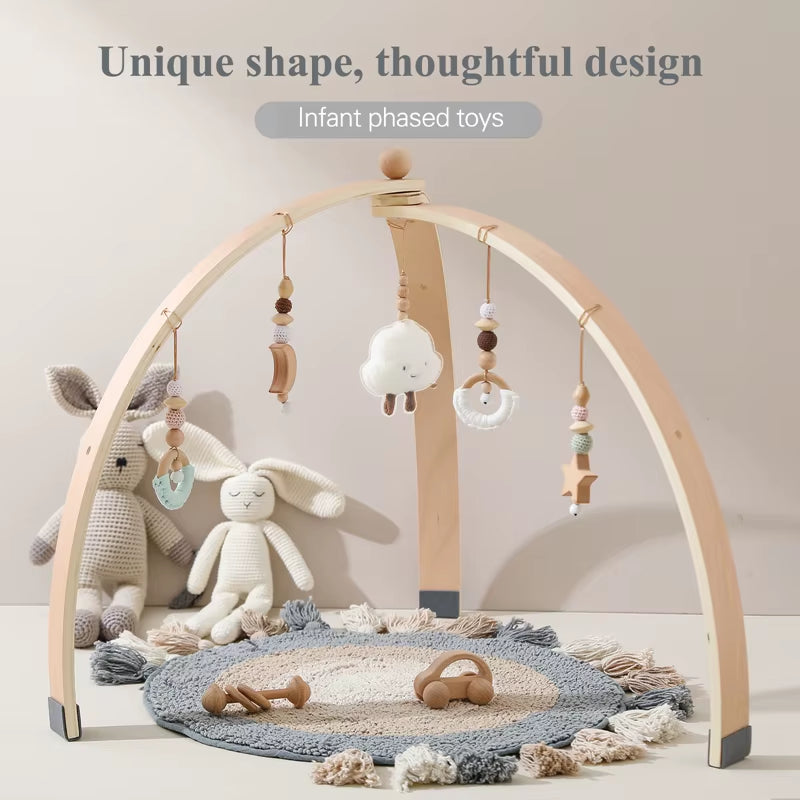 A Baby Play Gym Set Cartoon Cloud Rattle Pendant Baby Room Crib Stroller Decorative Toys Soft Cotton Baby Sensory Toys Baby Gift
