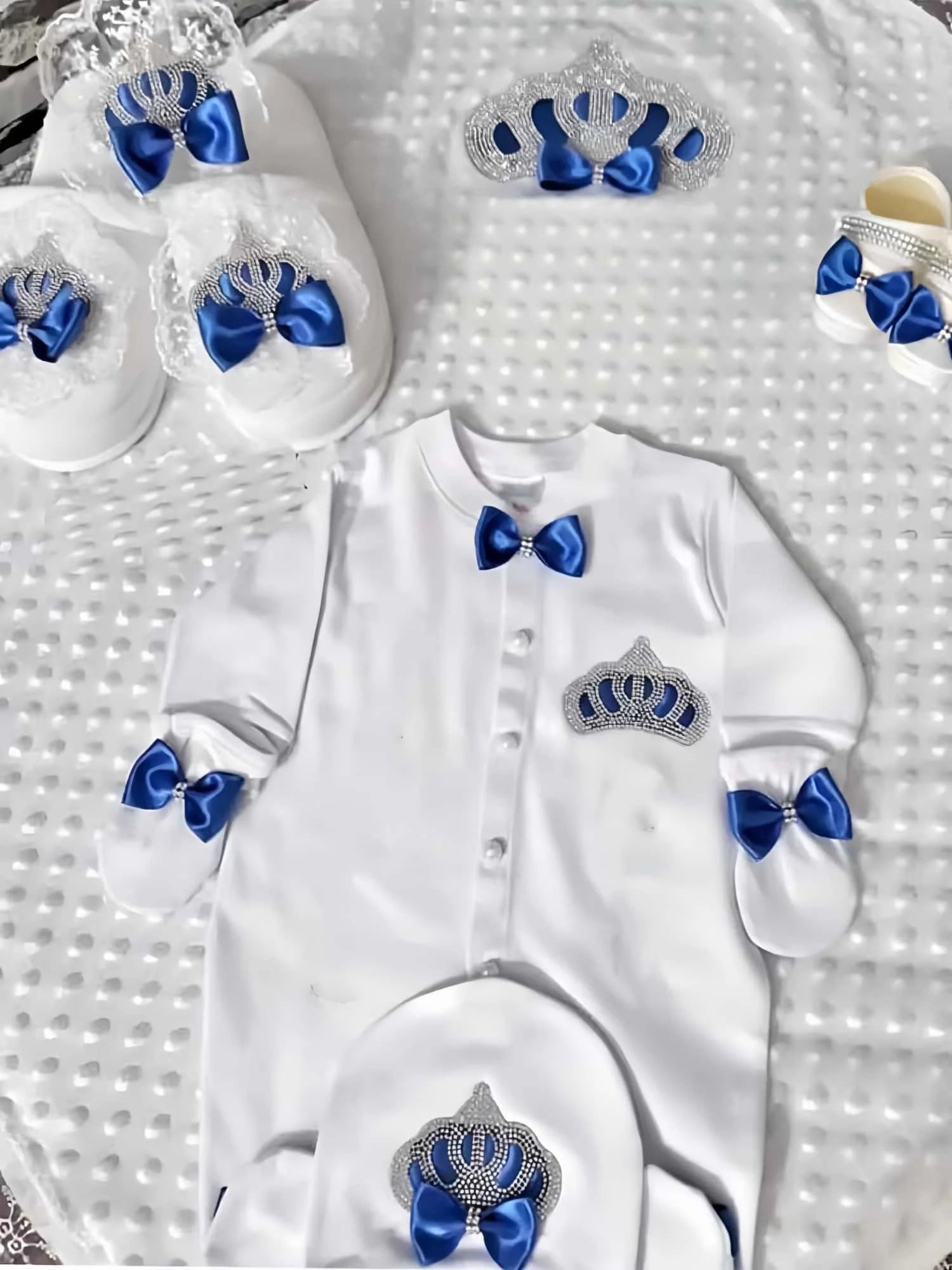 5Pcs Newborn Baby Boy Outfits Kids Clothing Real Cotton Infant0 Products Shirt Pants Mittens Receiving Blanket