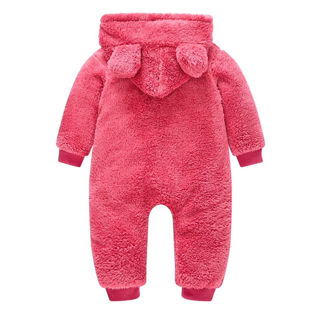 Baby Girls Boys Bear Warm Thick Snowsuit Hooded Coat Jumpsuit Warm Outwear for 18-24 Months