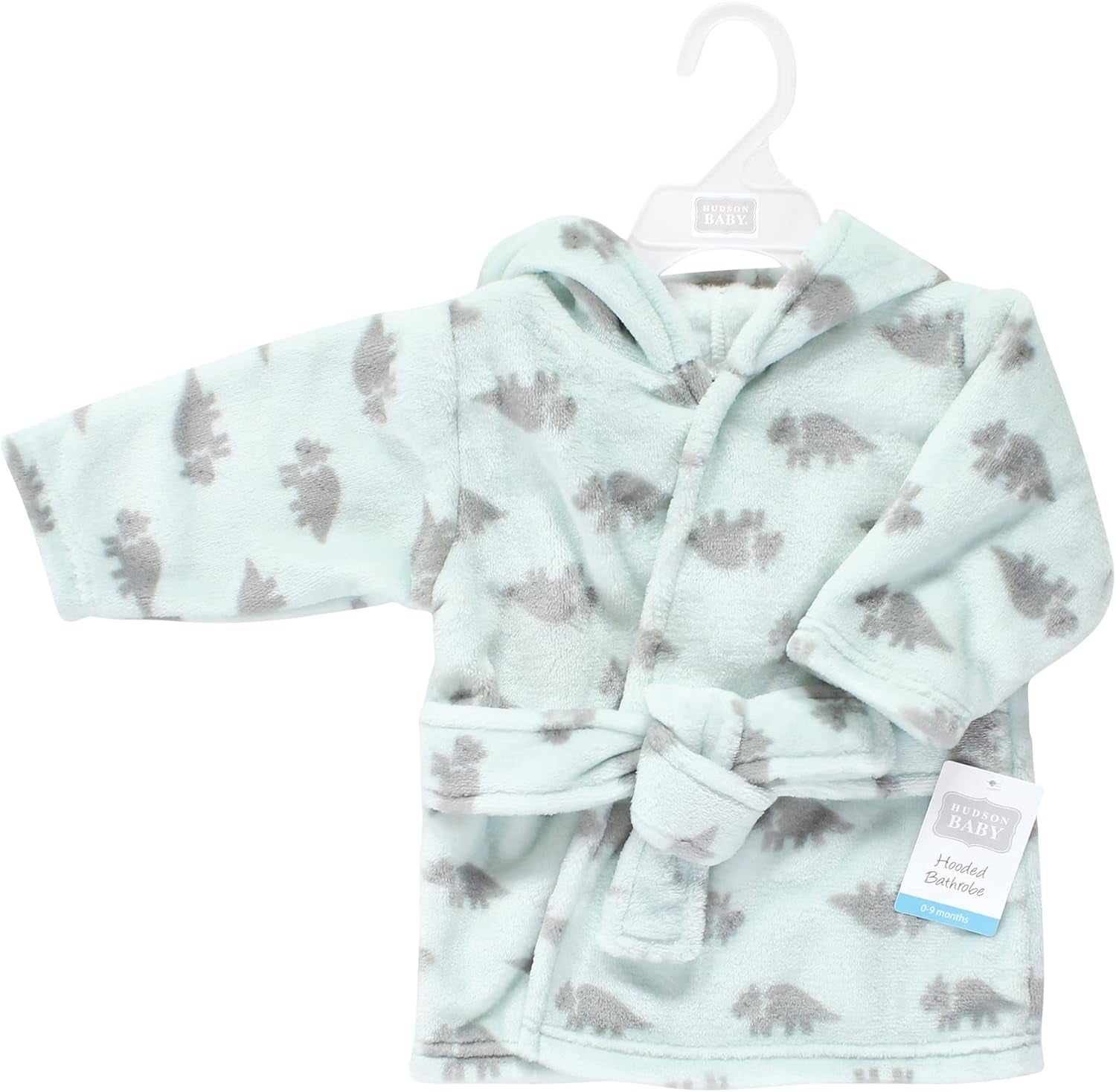 Unisex Baby Plush Animal Face Bathrobe, Triceratops, 0-9 Months