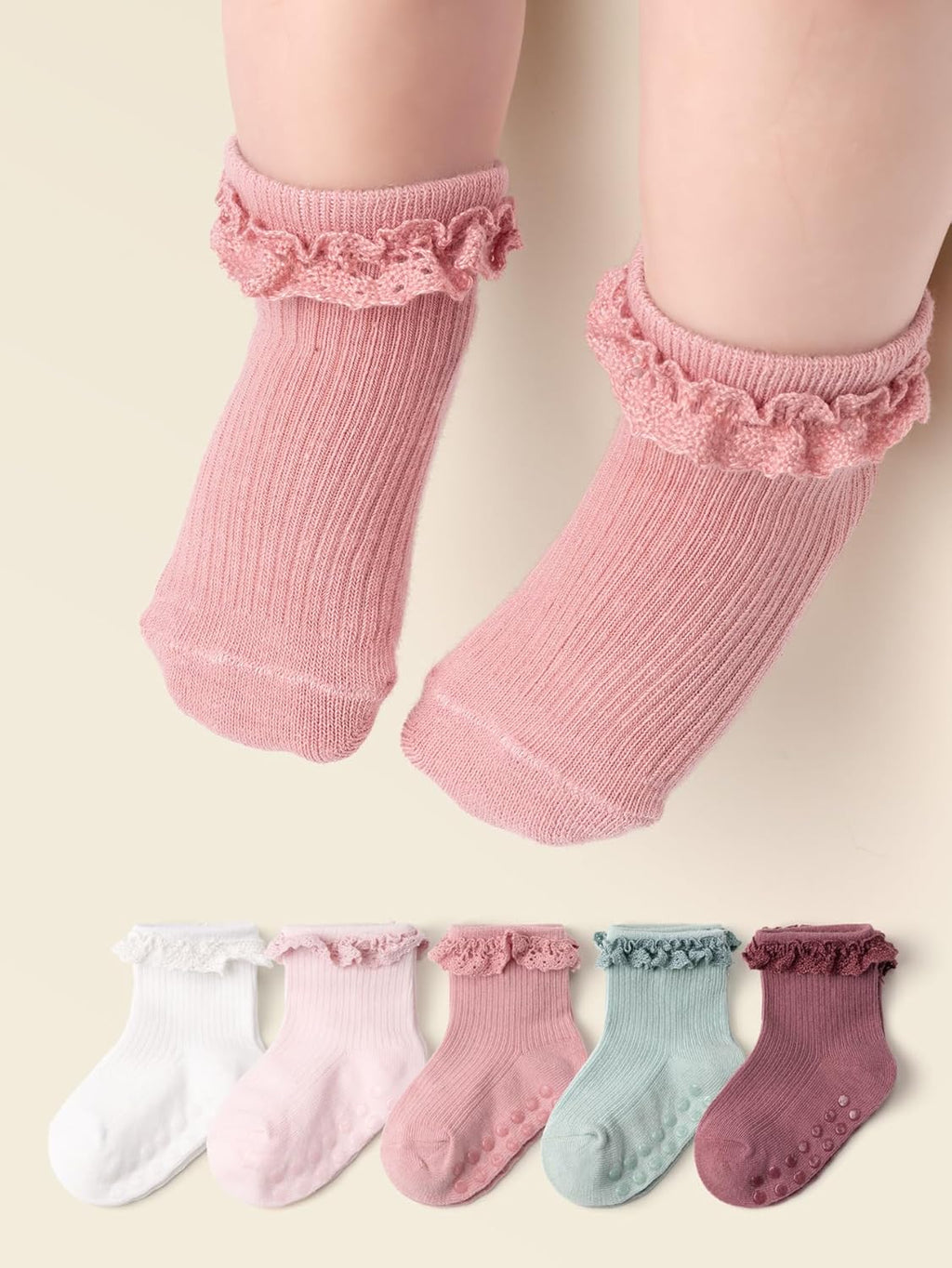 Newborn Baby-Girls Socks and Bow Infant Toddler Ankle Socks