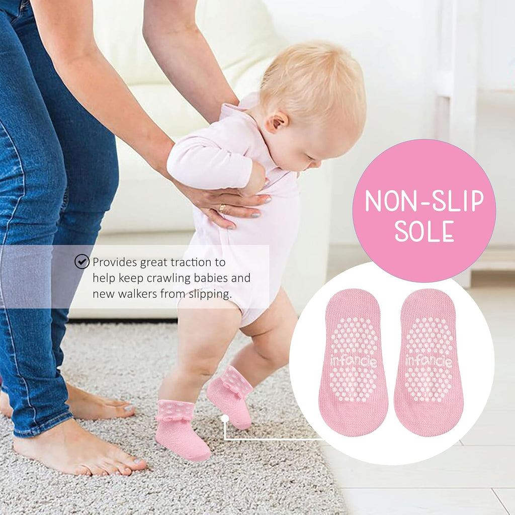 Baby Socks Cotton for Girls 12 Pairs – Soft and Comfortable Baby Girl Socks 0-6 Months, Adorable Sock Shoes for Baby Girl, Gift for Newborns